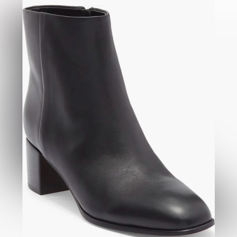 Arabella Squre Toe Black Leather Block-Heel Woman’s Ankle Boots by Vince size 5